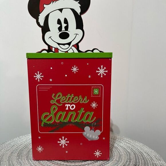 Disney Mickey Mouse Wooden Letters to Santa Box NWT - Picture 6 of 13